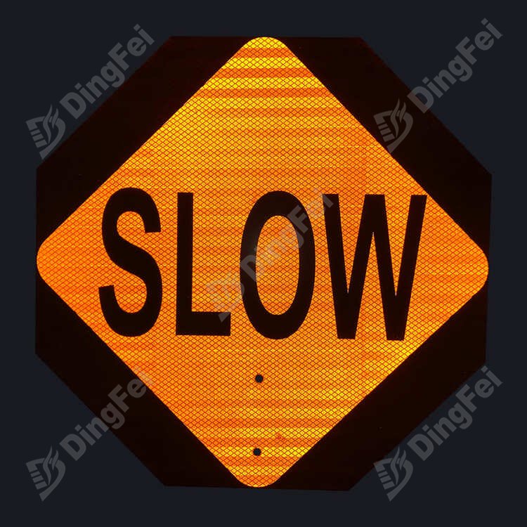 Reflective Aluminum Stop / Slow Paddle Sign - 